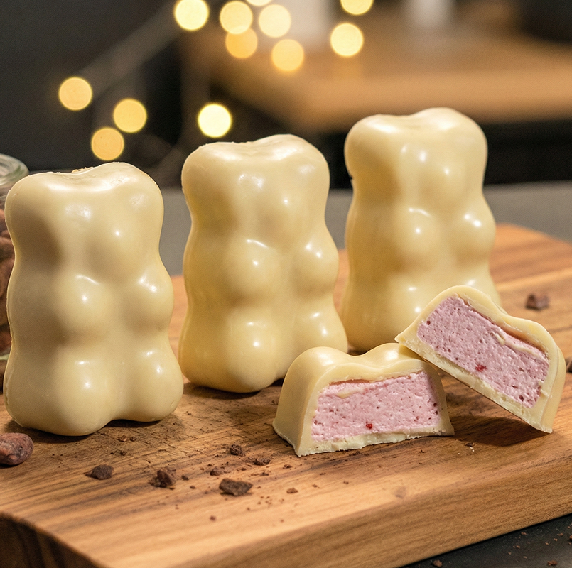 Nounours chocolat cœur guimauve (par 6)