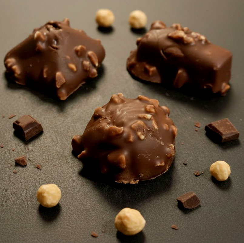 Bouchées façon rocher chocolat noisette (par 6)