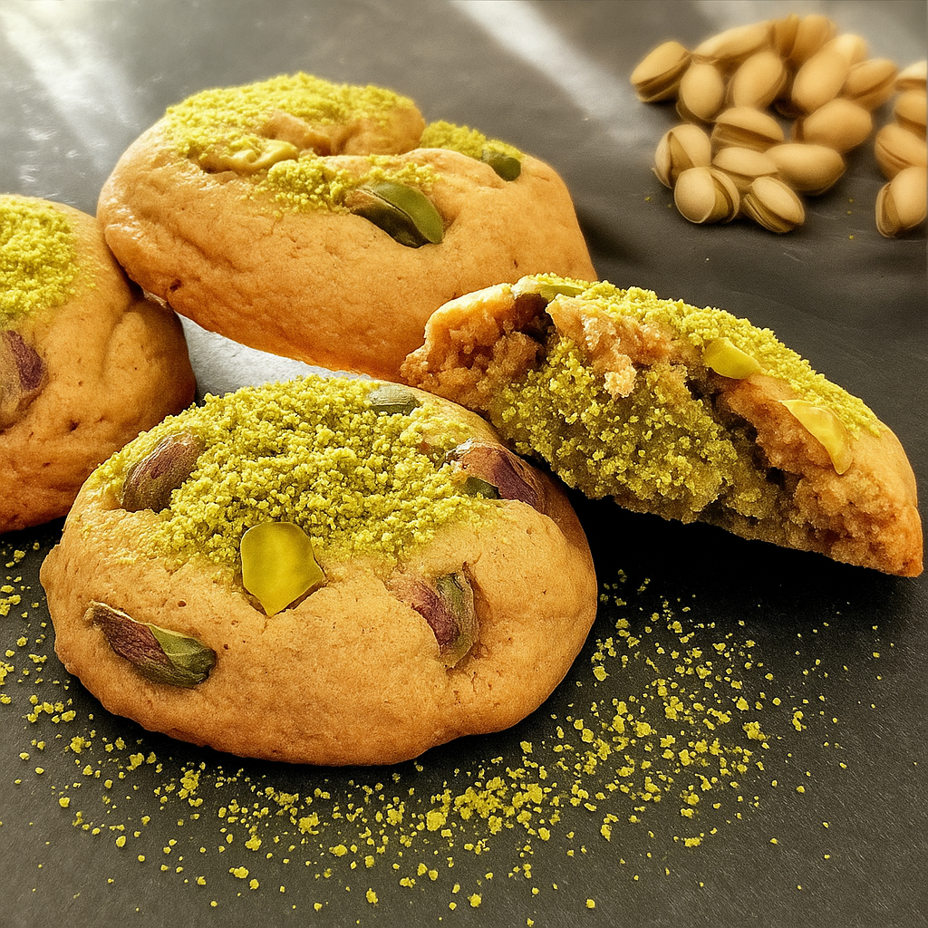 Cookies gourmands crème de pistaches / pistaches (à l'unité)