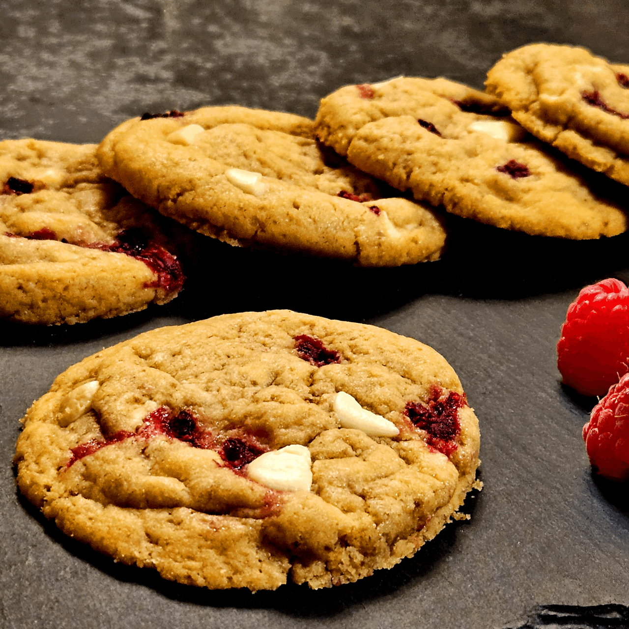 Cookies chocolat blanc framboise (à l'unité)