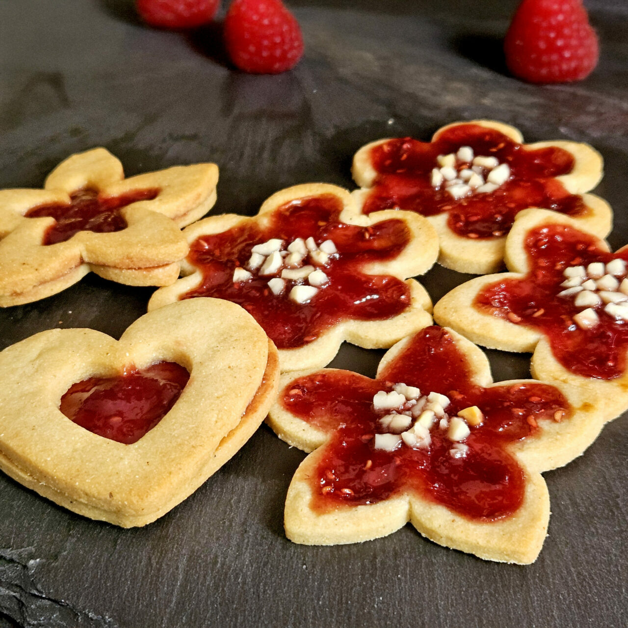 Sablés cœur framboise