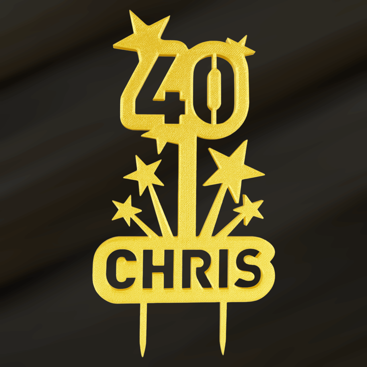 Cake topper personnalisé (âge + prénom)